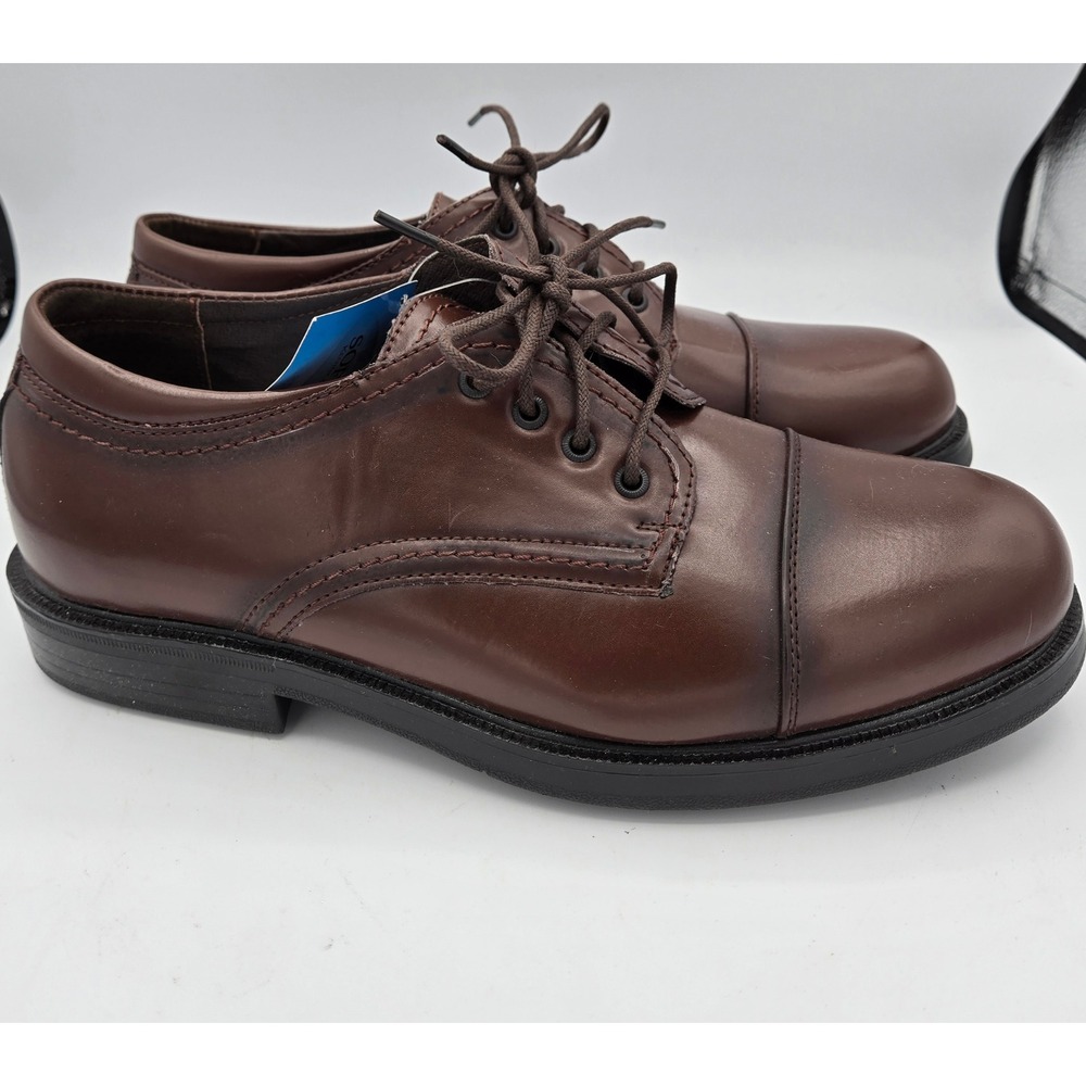 Soft Stags Lawson Brown Leather Oxfords Dress Shoes Comfort System Mens 13 W NWT